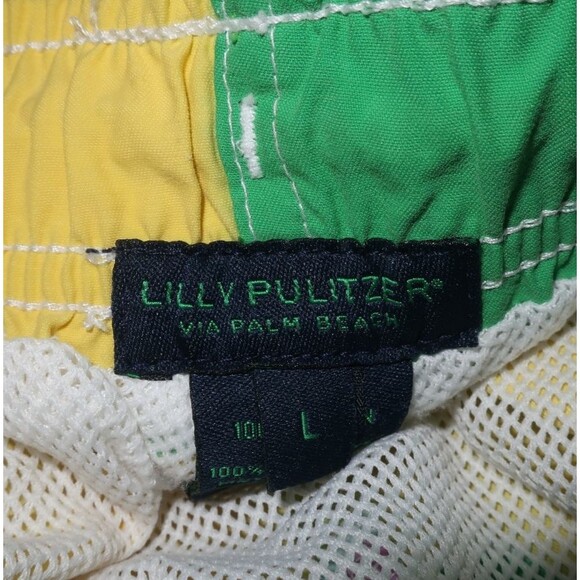 Lilly Pulitzer Men's Swim Trunks Large Floral Via Palm Beach Surf Jams Shorts - Picture 9 of 9